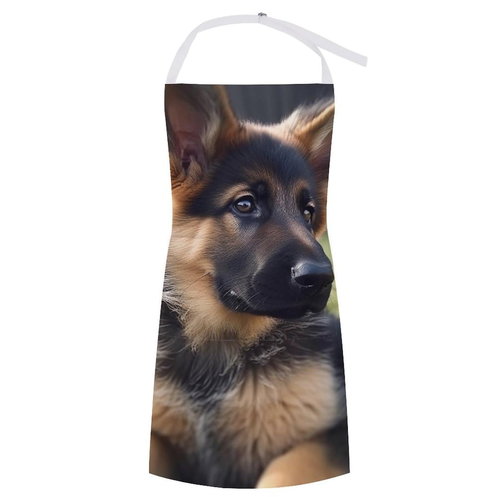 BTCOWZRV Bib Apron with Pockets German Shepherd Puppy Aprons Waterproof Kitchen Aprons Adjustable Cooking Apron for Women Men, Style, 70x80cm, Style, 70x80cm