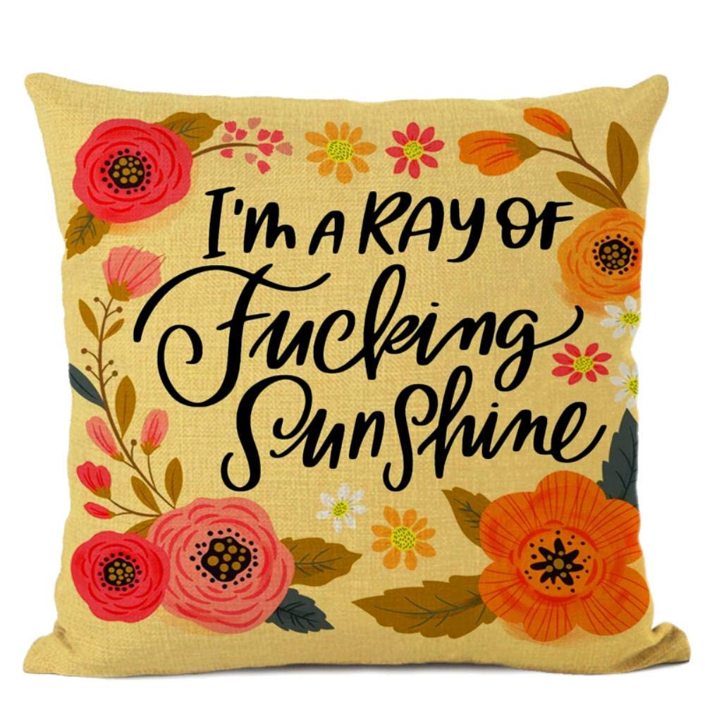 Set Di 2 Federe Per Cuscino 45x45 Cm Con Scritta 'Choose Happy' E Fiori - Cotone E Poliestere, Cerniera Invisibile, Decorazione Divano
