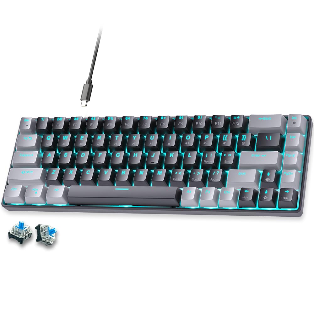 Amazon | Abucow 60％メカニカルゲーミングキーボード 青軸 有線