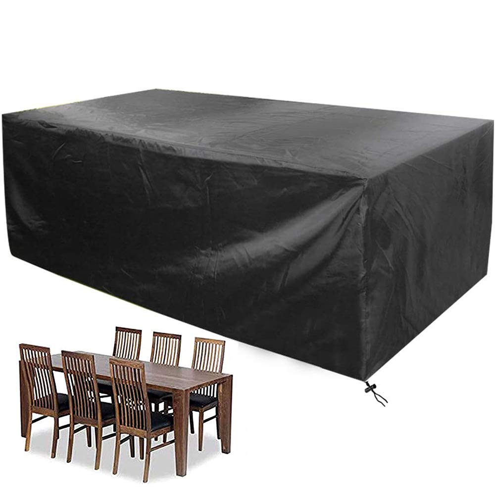 UCARE Patio Table Cover Rectangular Waterproof 210D Oxford Protection Garden Table Covers Dustproof Patio Furniture Covers for Garden Outdoor Indoor (61x37.4x26.8in/ 155x95x68cm)