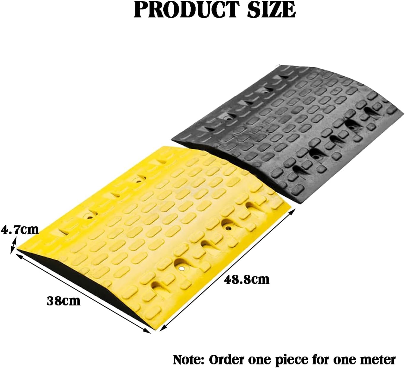 Reductores De Velocidad De Goma (Paquete De 2) - Kit De Rampas De Tráfico Resistentes para Asfalto Y Hormigón - Solución Duradera De Seguridad Vial para 48.8x38x4.7CM