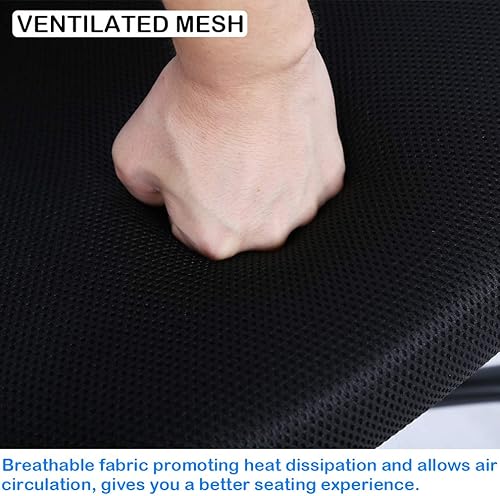 Miniatura 6 de Silla de oficina ergonómica de malla bonita, soporte lumbar sin brazos, elegante y moderna silla de escritorio para PC, color negro, con respaldo