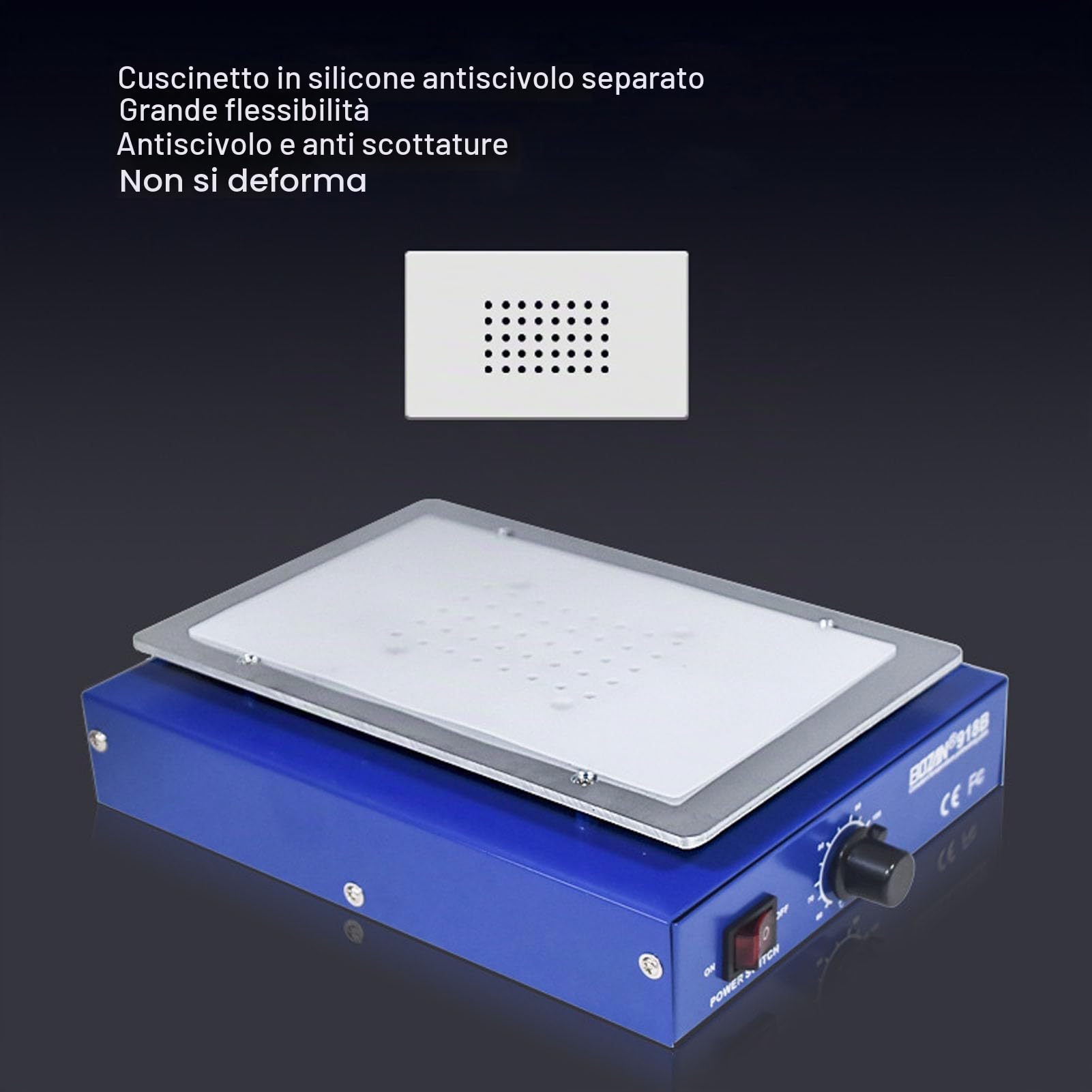 Piastra Riscaldante Per Saldatura da 450 W Piastra Riscaldante Per Saldatura Elettrica in Lega di Alluminio LED Microcomputer Stazione di Preriscaldamento Elettrico (Spina europea)