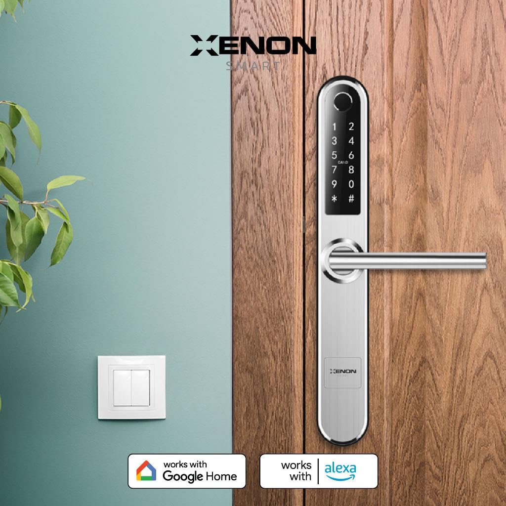 Xenon Smart Akıllı Kapı Kilidi | Parmak İzli Şifreli Bluetooth Gateway Uyumlu Paslanmaz Çelik Gövde (X8057)