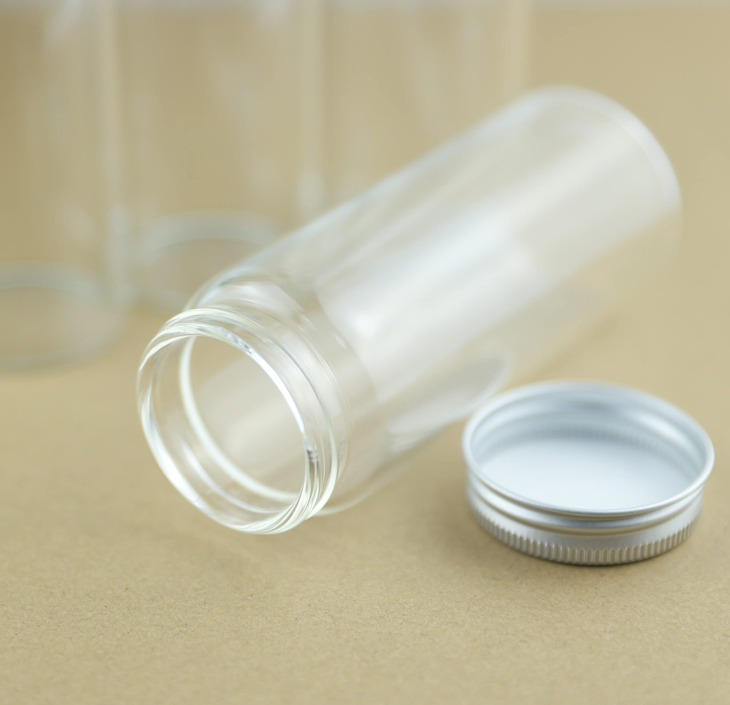 SYLALE 6 Piezas 47 * 150mm 200ml Botella de Vidrio Vial tapón de Rosca de Plata Frasco Lindo Viales DIY artesanía contenedor Transparente Tubo de ensayo frascos de Vidrio