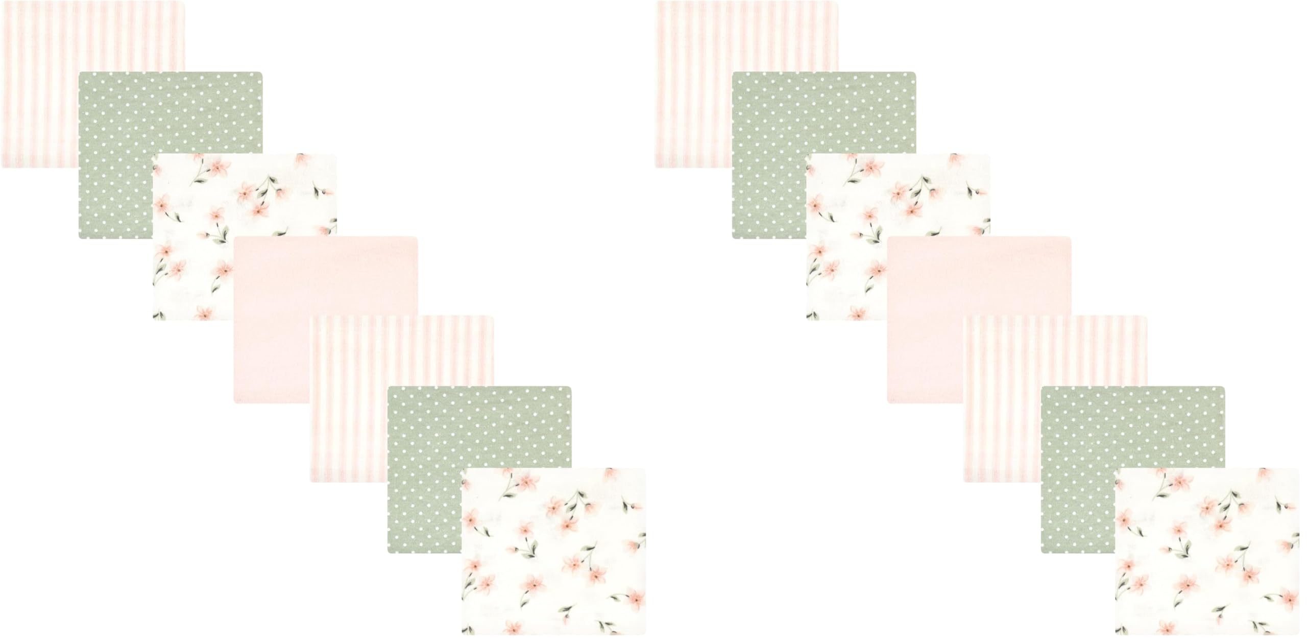 Hudson Baby Unisex Baby Cotton Flannel Receiving Blankets Bundle, Pink Dainty Floral, One Size (Pack of 2)
