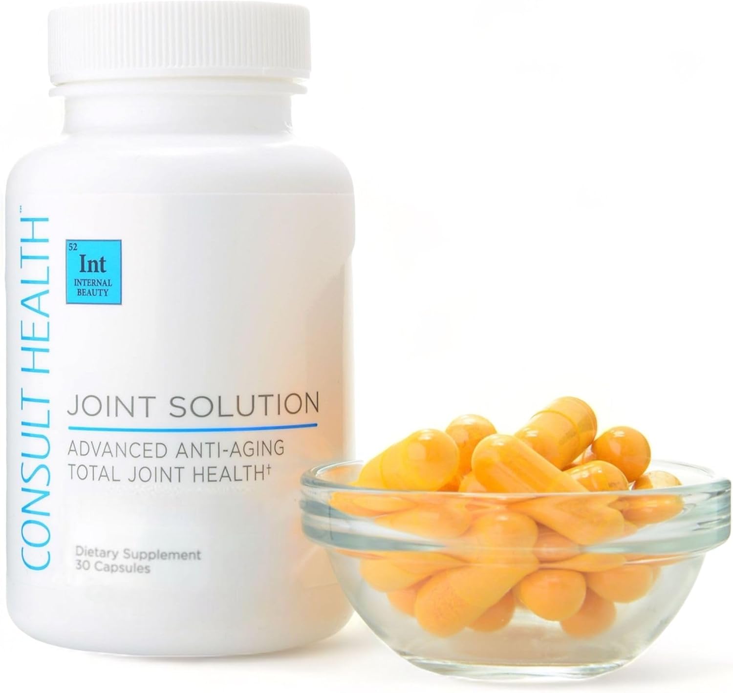 Consult Health Joint Solution Advanced Total Joint Health Dietary Supplement for Relief, Curcumin C3 Complex Turmeric for Maximum Flexibility, UC Type II Collagen, Hyaluronic Acid, 60 Capsules