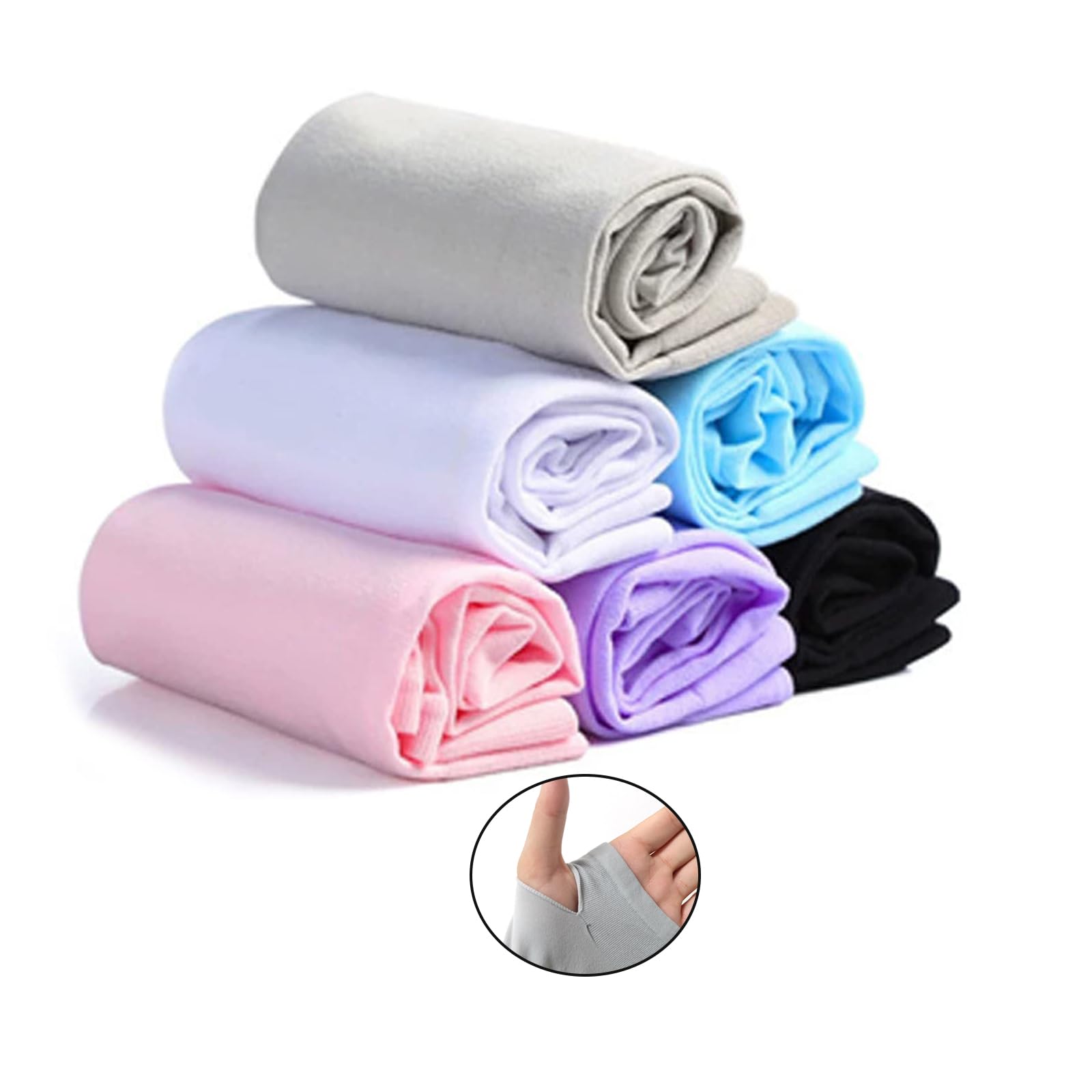 6 Paio Maniche Braccio, Anti-UV Manicotti, Manicotto di Protezione Solare, per Adatto in Bicicletta, Golf, Guida Tutte le Attività All'aperto, Unisex (6 Colori)