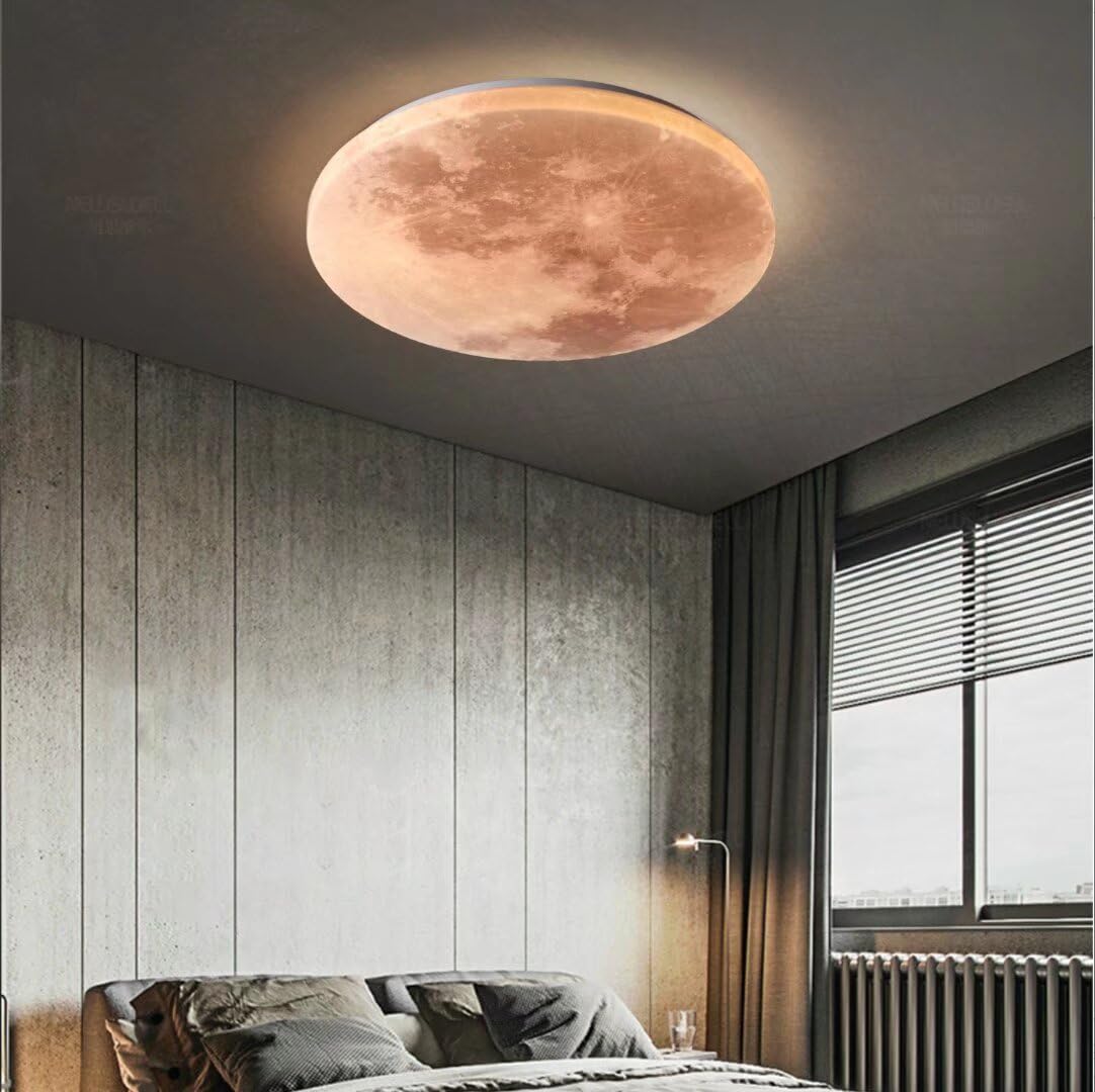 Plafonnier LED Lune Ultra-Mince – Lumière Douce 3 Couleurs, Design Rêveur Pour Chambre Enfant Ou Salon Moderne