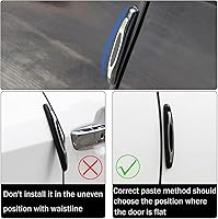 Vista 7 de 4 piezas protectores de borde de puerta de automóvil, protector de puerta lateral de automóvil, adecuado para varias almohadillas de automóvil, Negro