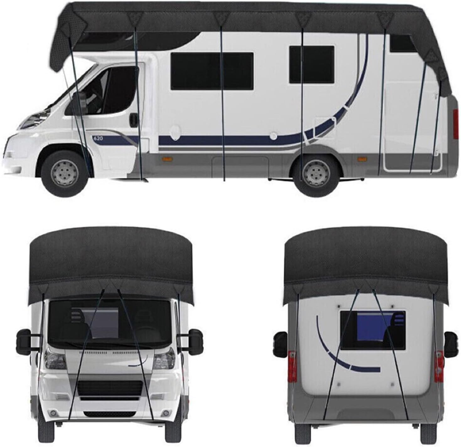 RVカバー | 防雪 防水 サンシェード - 折りたたみ式 防塵 キャンピングカー 保護カバー | 旅行 アウトドア ビーチ アドベ キャンピングカー  雪カバー | 防雪 防水 サンシェード,折りたたみ可能 キャンピングカー ルーフ カバー 断熱シート | キャンプ RVカバー ... RVスノーカバー - キャンバス防水UV保護タープ | 折りたたみ式RVルーフカバー 断熱クロス | 旅行 キャンプ ビーチ アドベ