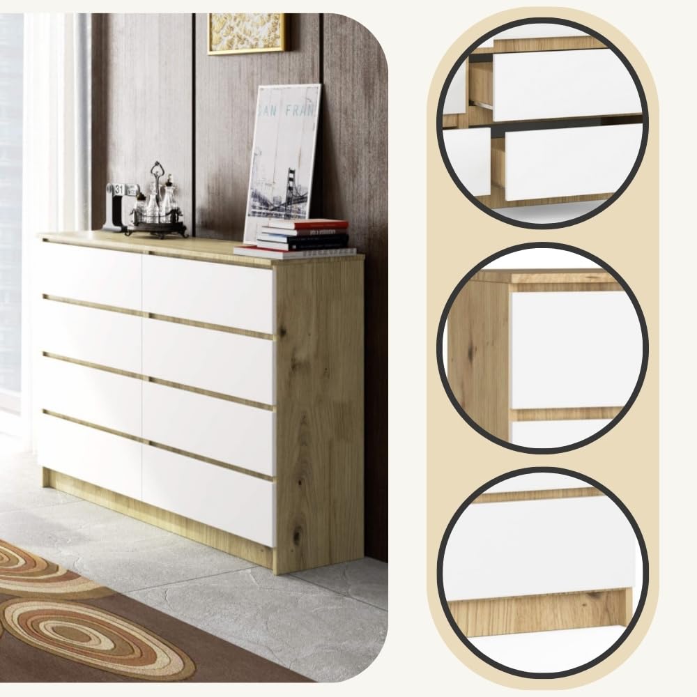 Cassettiera AKORD 8 Cassetti 140cm - Mobiletto Moderno Per Camera - Foto 9