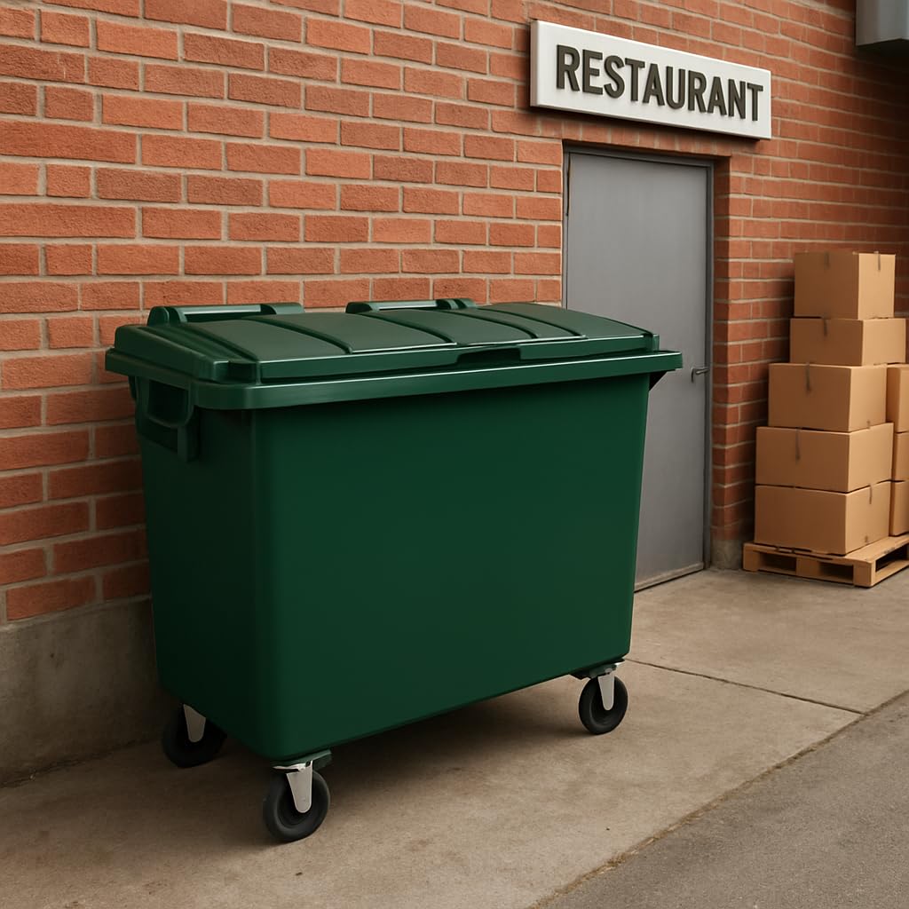 IBEROGARDEN Contenedor Basura 1100 Ltitros de volumen verde
