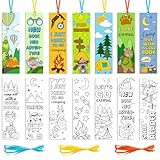 What You Will Get: You will have 20 style bookmarks, 6 each bookmark, a total of 120 bookmarks, but also equipped with 3 different colors of ribbon, camping bookmarks for kids have a variety of styles, a variety of elements, a large number of colors ...