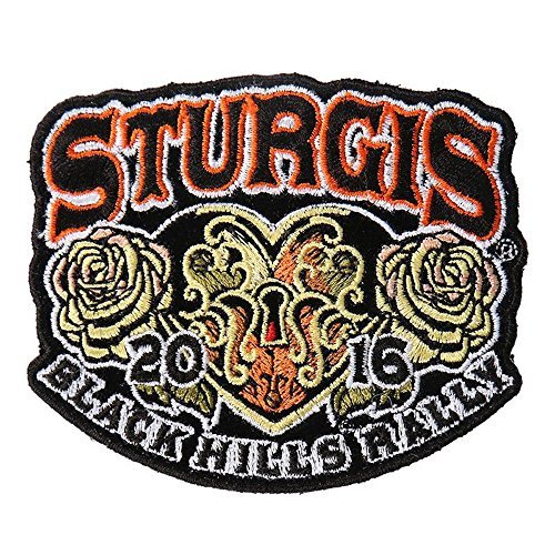 Hot Leather Men's Official 2016 Sturgis Motorcycle Rally Heart Lock Patch