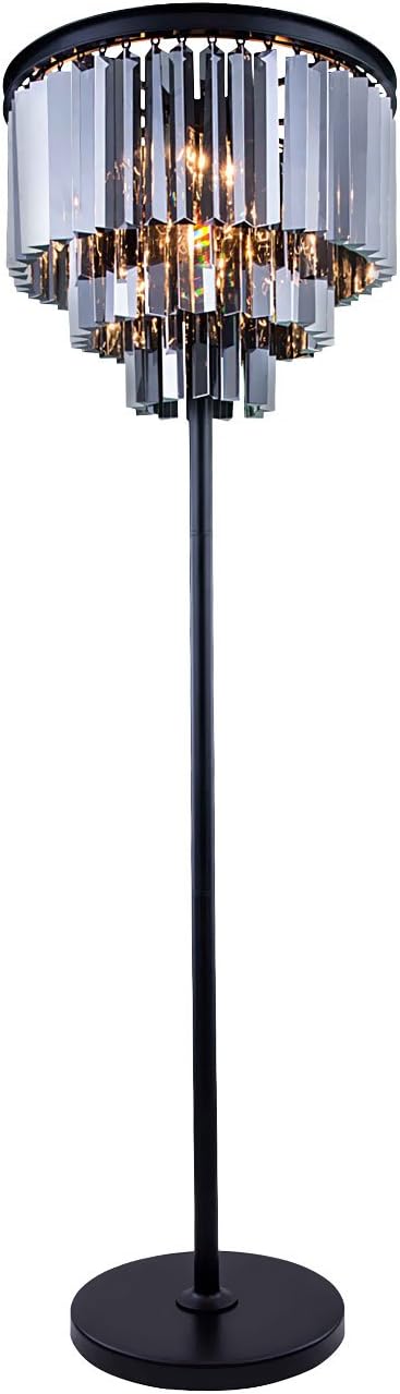 Odeon 8 Light Golden Teak Fringe Floor Lamp Light Fixture in Java Brown Finish - Restoration Revolution 700132-003