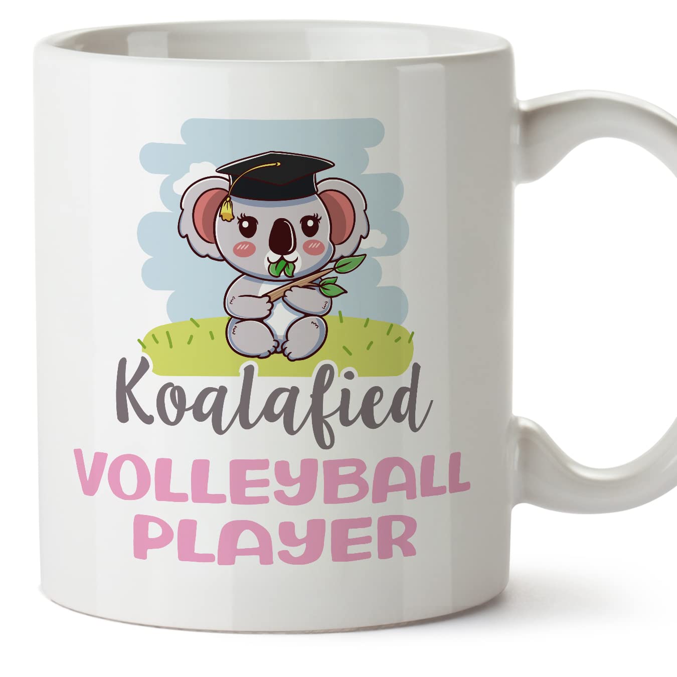 MUGFFINS Volleyball Player Woman Mug - in English - Koalafied - Funny Gift for Colleagues - Ceramic 11oz Mug