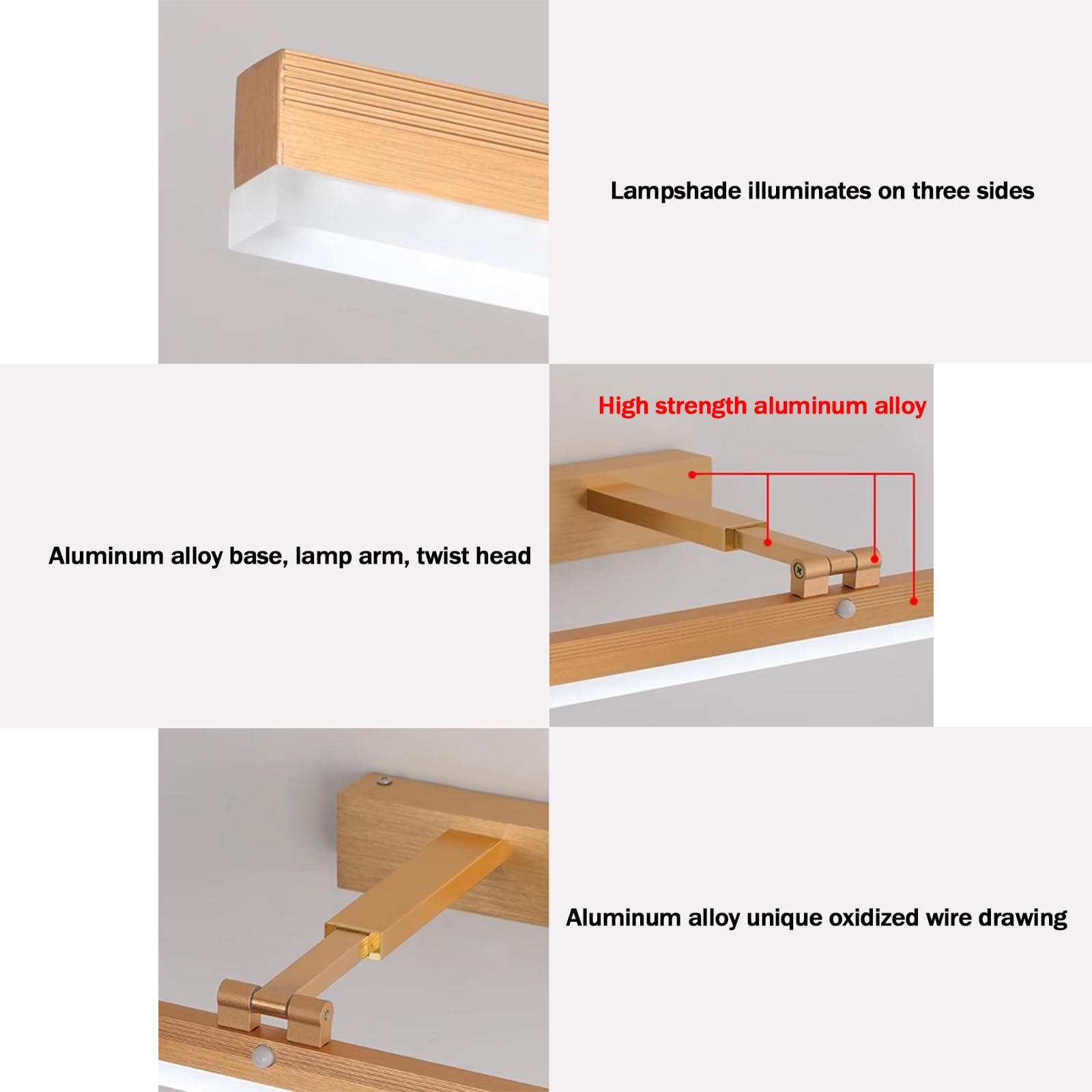 Kinkiet LED do łazienki z czujnikiem ruchu 120 stopni, akrylowy, aluminiowy, minimalistyczny, długi kinkiet, nowoczesna dekoracja lustrzana do salonu, sypialni i kuchni, czar,Black White Light-80cm