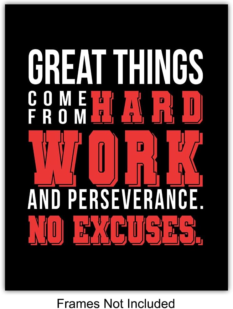 LARGE 11X14 - Basketball Posters - Motivational Quotes Set - Sports Gift for LA Lakers Fan, Men, Boys, Teens - Inspirational Wall Decor, Art Decorations for Office, Bedroom, Living Room - Unframed