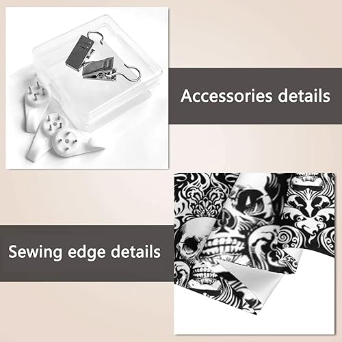 Miniatura 6 de Tapiz de damasco de calavera gótica victoriana negra, tapiz decorativo de pared, tapiz decorativo para el hogar, sala de estar, dormitorio