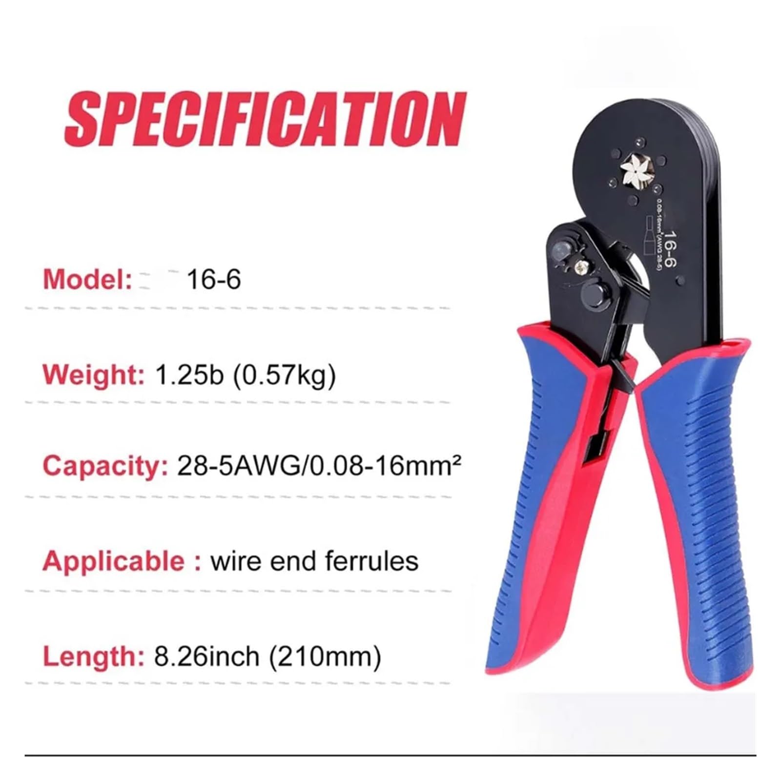 Wire Crimper Tool Kit, Hexagonal Ferrule Crimp Tool AWG 28-5 Wire Ferrule Crimper with 1200 PCS Single-Line Double Wire Ferrule