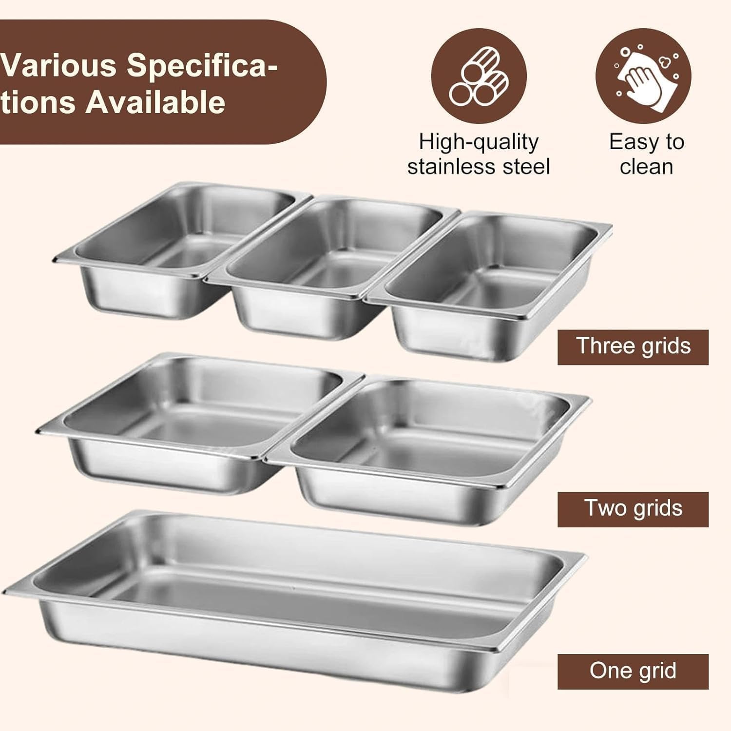 Scaldavivande Buffet Elettrico 9L Professionale Acciaio Inox (1) | Chafing Dish Elettrico con Temperatura Regolabile 35-90℃, Vassoio Riscaldante per Alimenti, per Hotel Ristoranti e Catering