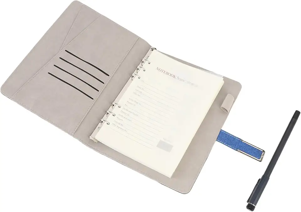 Luqeeg Conjunto Inteligente de Notebook Com Caneta Digital, Sincronização Em Tempo Real, Bluetooth, Notebook, Caneta Inteligente para Desenho de Notas de Estudo, Material de Liga de Alumínio (Azul)