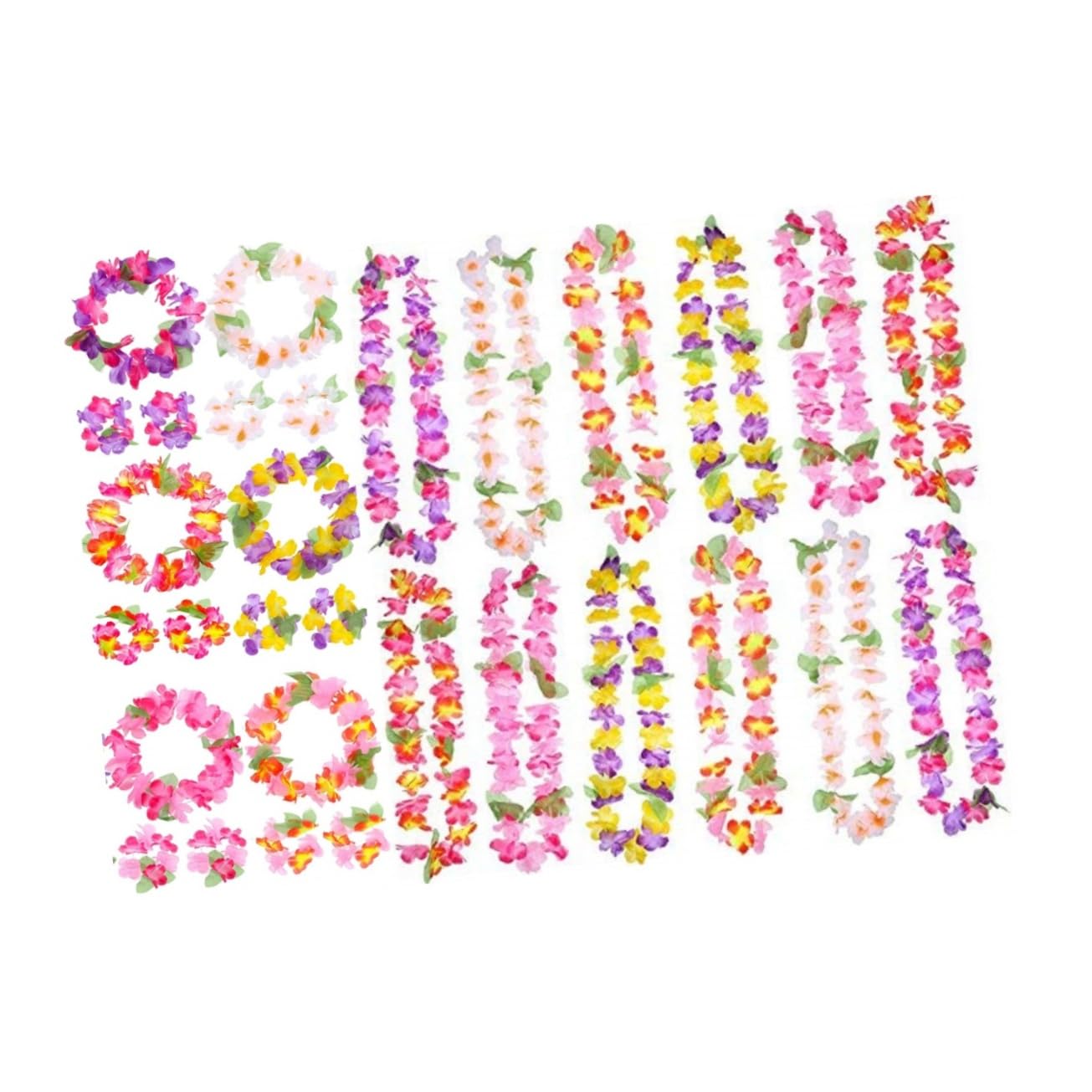 SHINEOFI Collar Hawaiano 12 Piezas Guirnalda Hula Collar de Guirnalda Lei Guirnalda de Flores Collares Guirnalda Hawaiana Suministros de decoración de Fiesta Luau pétalo Colocar Accesorios