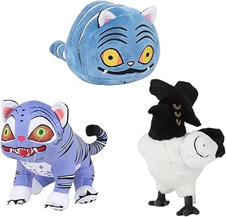 KUKUShining Kpop Demon Plush Toy, Cute Stuffed Animal Dolls Tiger Plushie for Fans Halloween Birthday Desktop Gifts(3PCS)