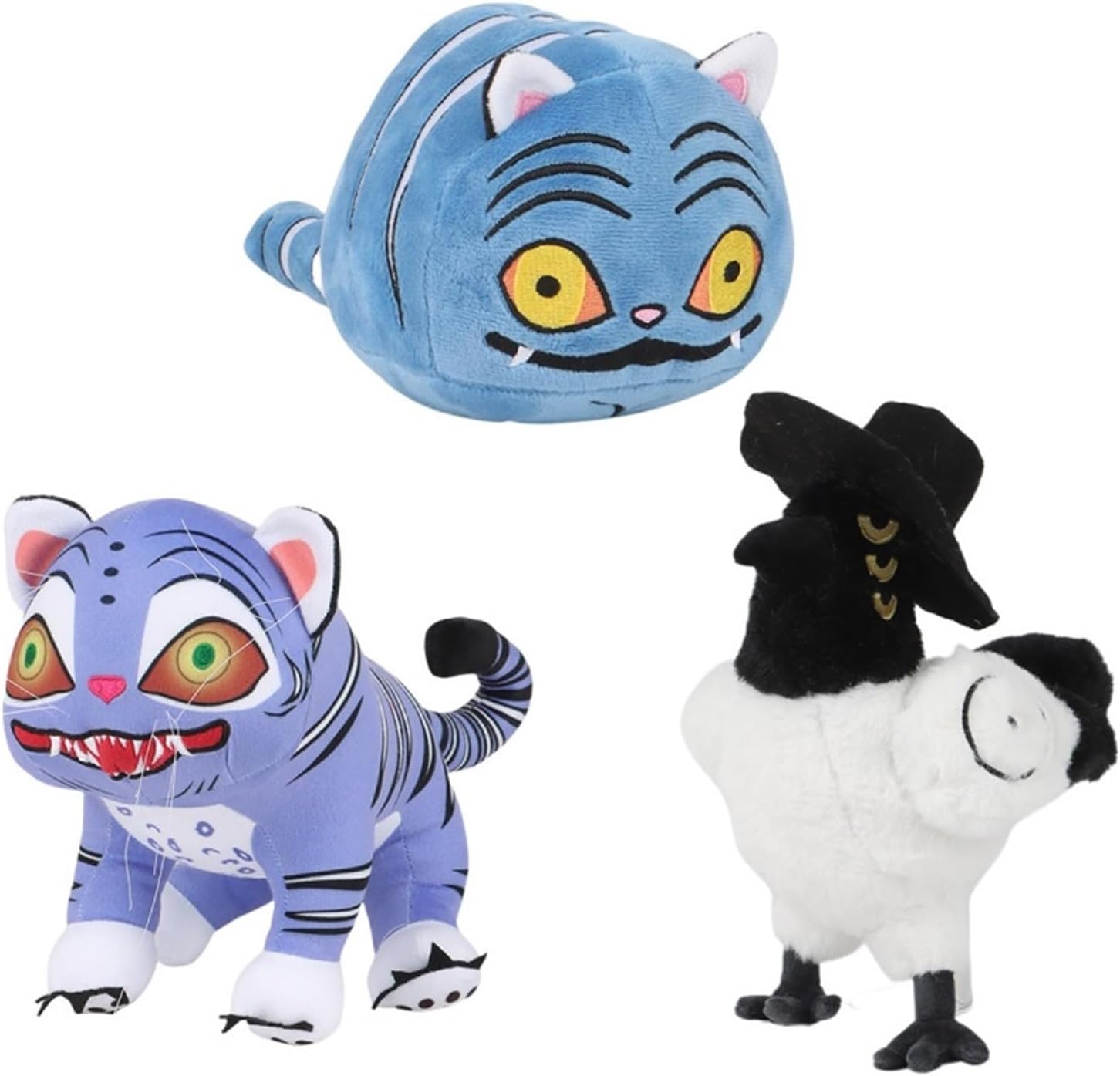 KUKUShining Kpop Demon Plush Toy, Cute Stuffed Animal Dolls Tiger Plushie for Fans Halloween Birthday Desktop Gifts(3PCS)
