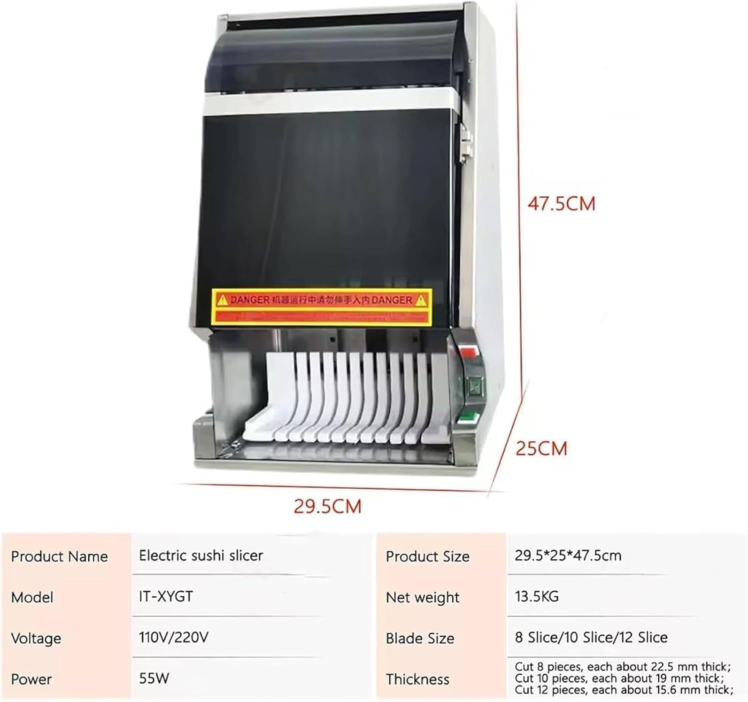 Sushi-Maker, Automatische Sushi-Rollen-Schneidemaschine (8/10/12 Stück), Einfaches Und Zeitsparendes Schneiden Verschiedener Formen, Für Restaurant, Küche, Snackbar,8slices