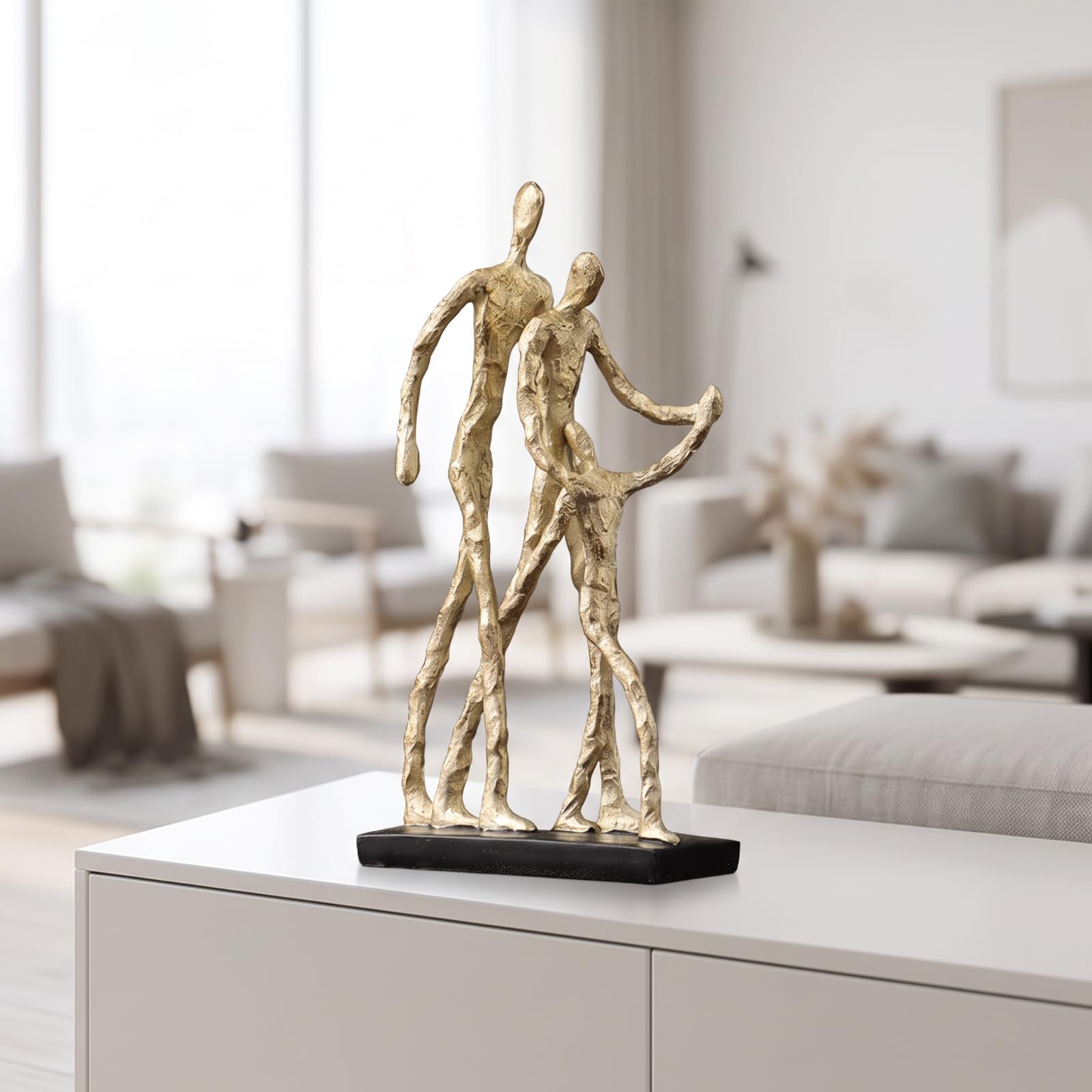 KESOTO Figura con Figuras Individuos Elegante | Nórdico, Figura Base Estable, para Mesa, Bronce