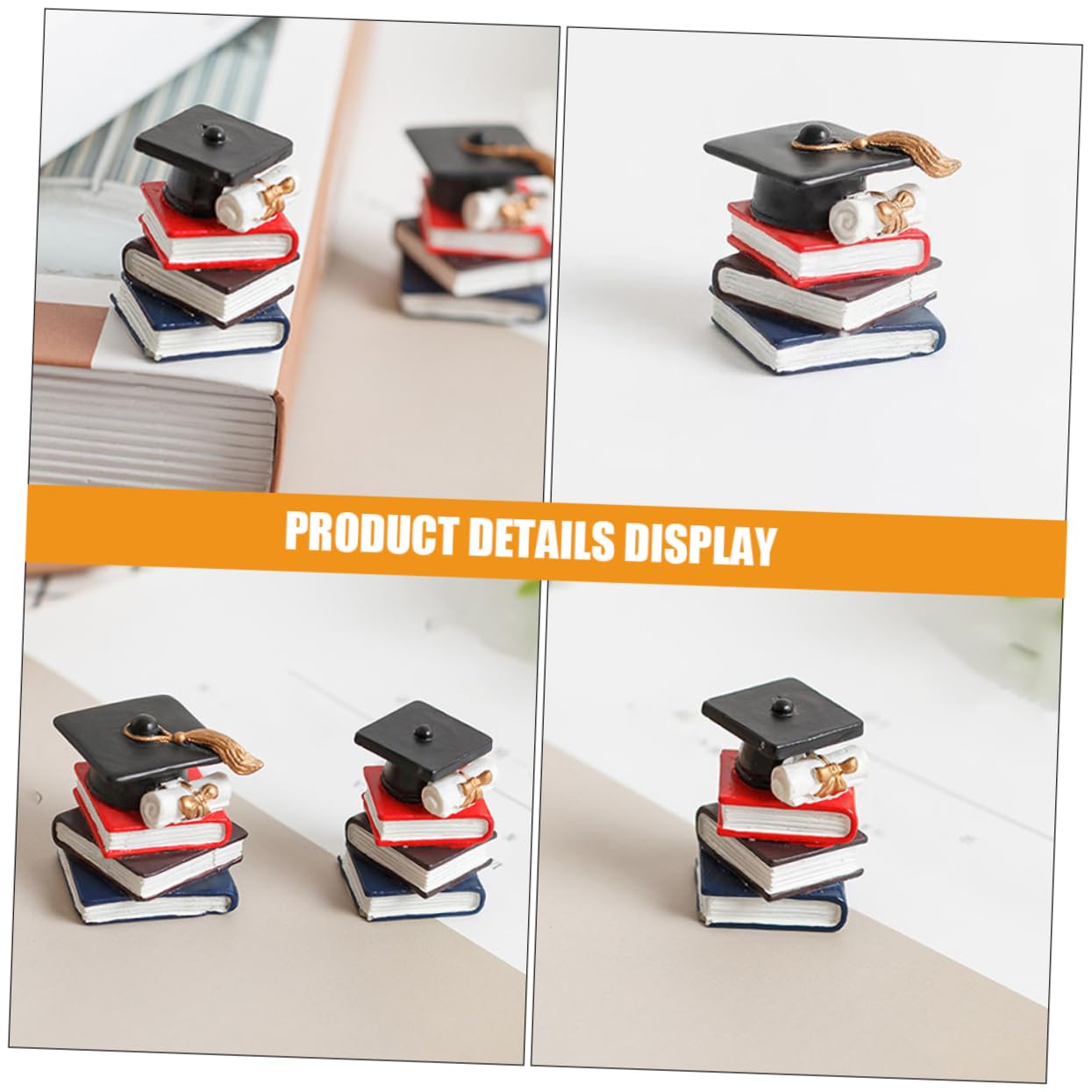 ERINGOGO 9stücke Graduation Cupcake Toppers Doktorhut Und Buch Dekoration Für Abschlussfeiern Tortenaufsätze Für Graduierungspartys Lebensmittelecht Und Sicher Zu Verwenden