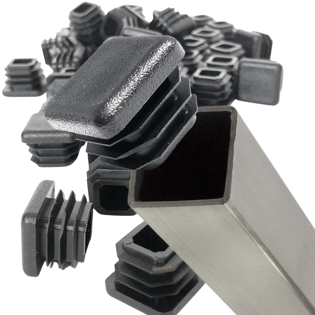 3/4 Inch Square Tubing End Cap 20 PK (1420 Gauge Wall Tubing) Plastic Plugs/Square