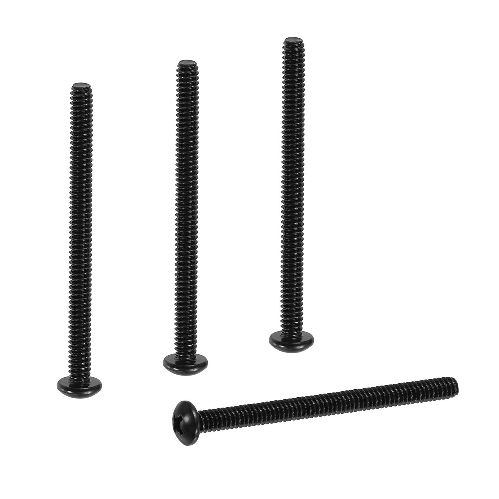 PATIKIL #10-24 x 2-1/2" Pan Head Machine Screws, 35 Pcs 304 Stainless Steel Round Head Screws for Cabinet Drawer Knob Pull Handle, Phillips Drive, Fully Threaded, Black Oxidation — image 1