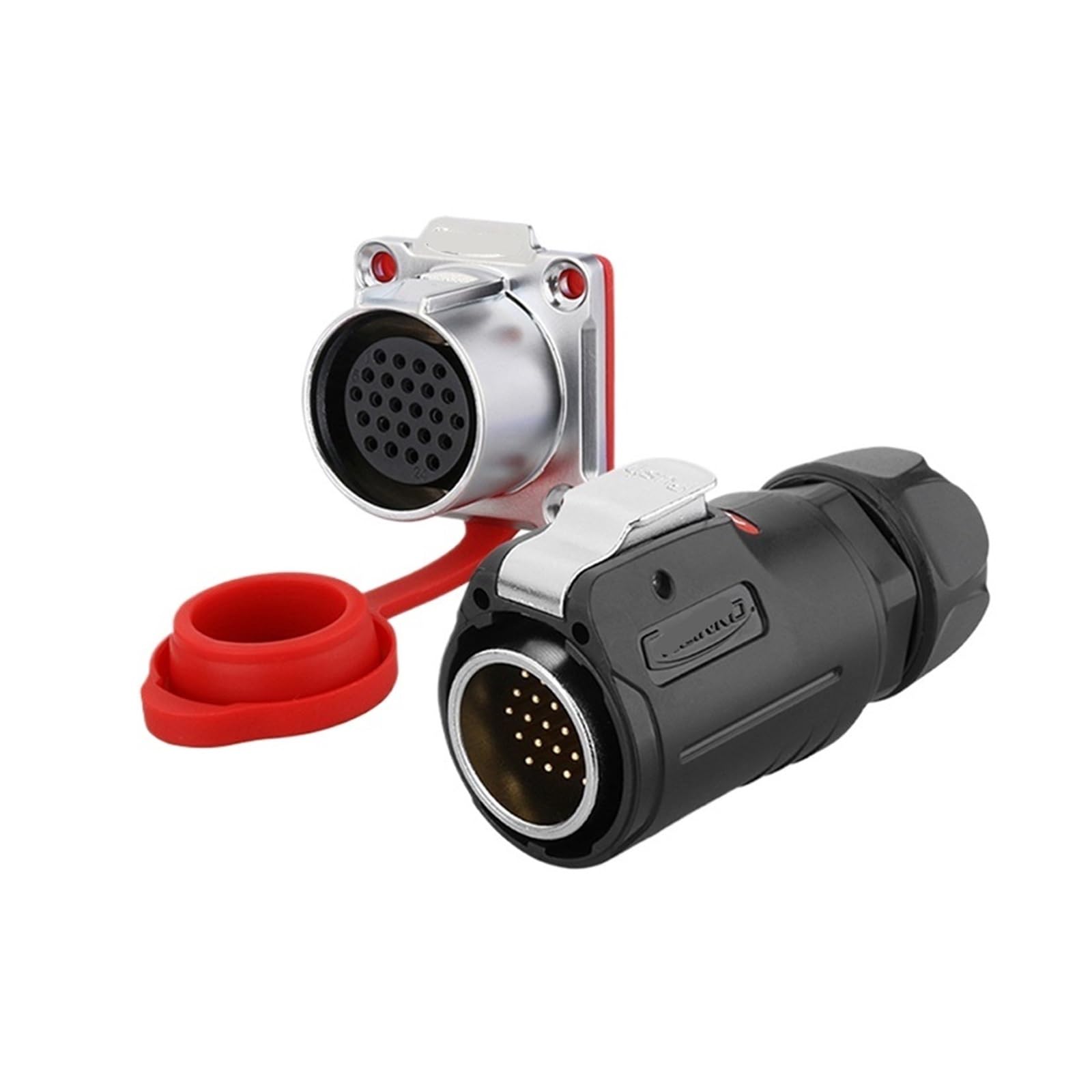 QAZXSEMUI LP-24 signal connector 24 core multi-PIN multi-core aviation plug industrial waterproof socket(Flange formal wear)