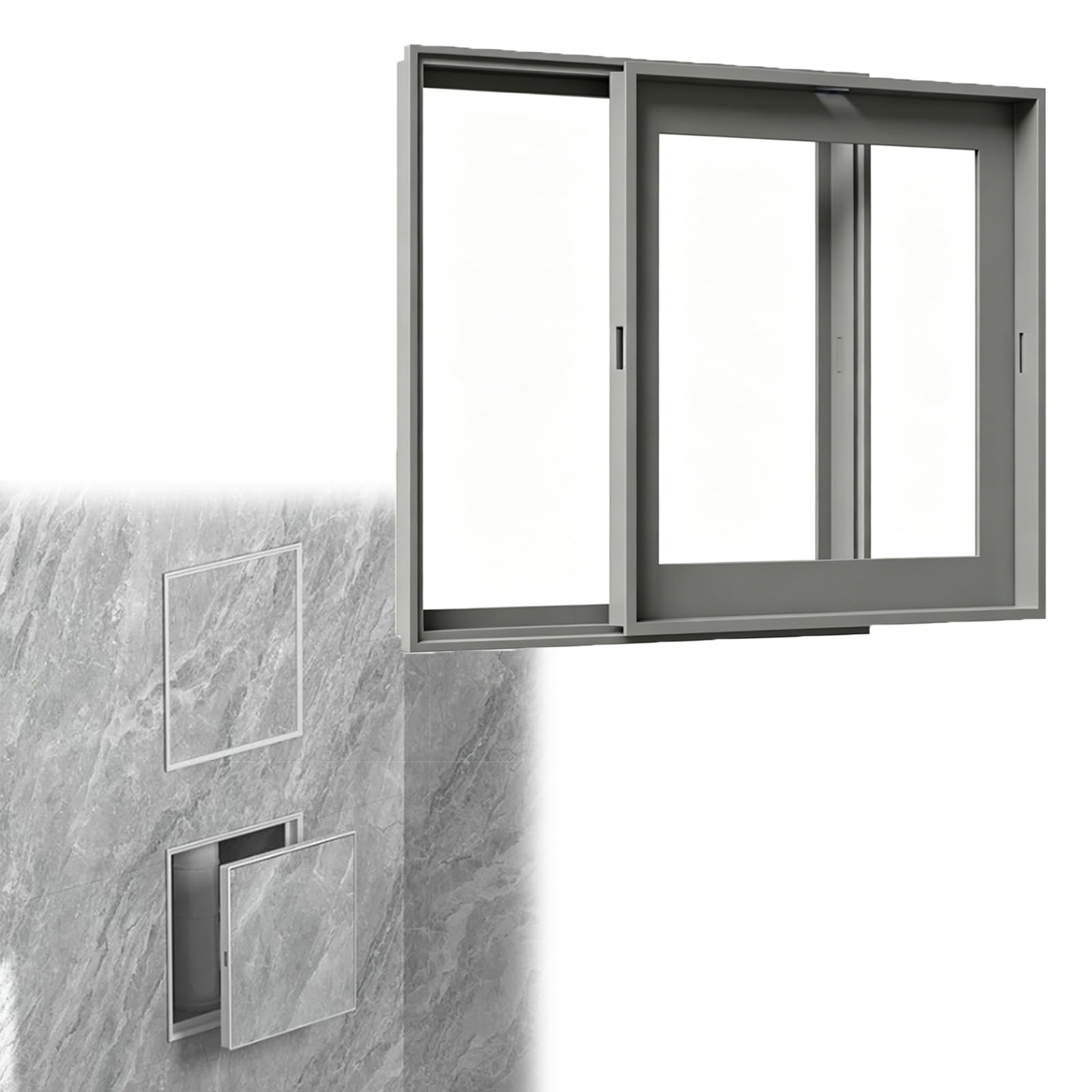 LZMZMQ Indoor wall hatch small access door, 12 15 20 30 cm Heavy duty Service Shaft Door Panel, Easy Installation Inspection Hatch(Gray,6x6/150x150mm)