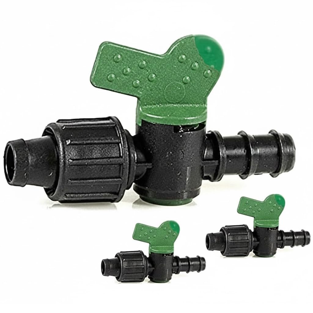 Suinga 50 x Llave DE Paso Goteo 16mm a Cinta de riego por Goteo 16mm. Válvula portagoma Utilizada para conectar un Tubo de Goteo 16mm y una Cinta de Goteo Tubos de riego