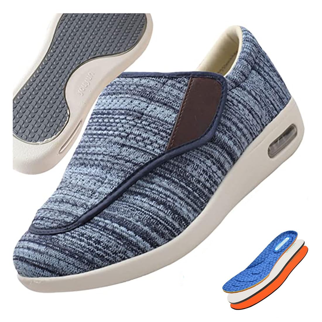 Scarpe per fascite Plantare da Uomo, comode e Traspiranti Sneakers da Passeggio Regolabili, Scarpe da Passeggio Larghe per diabetici