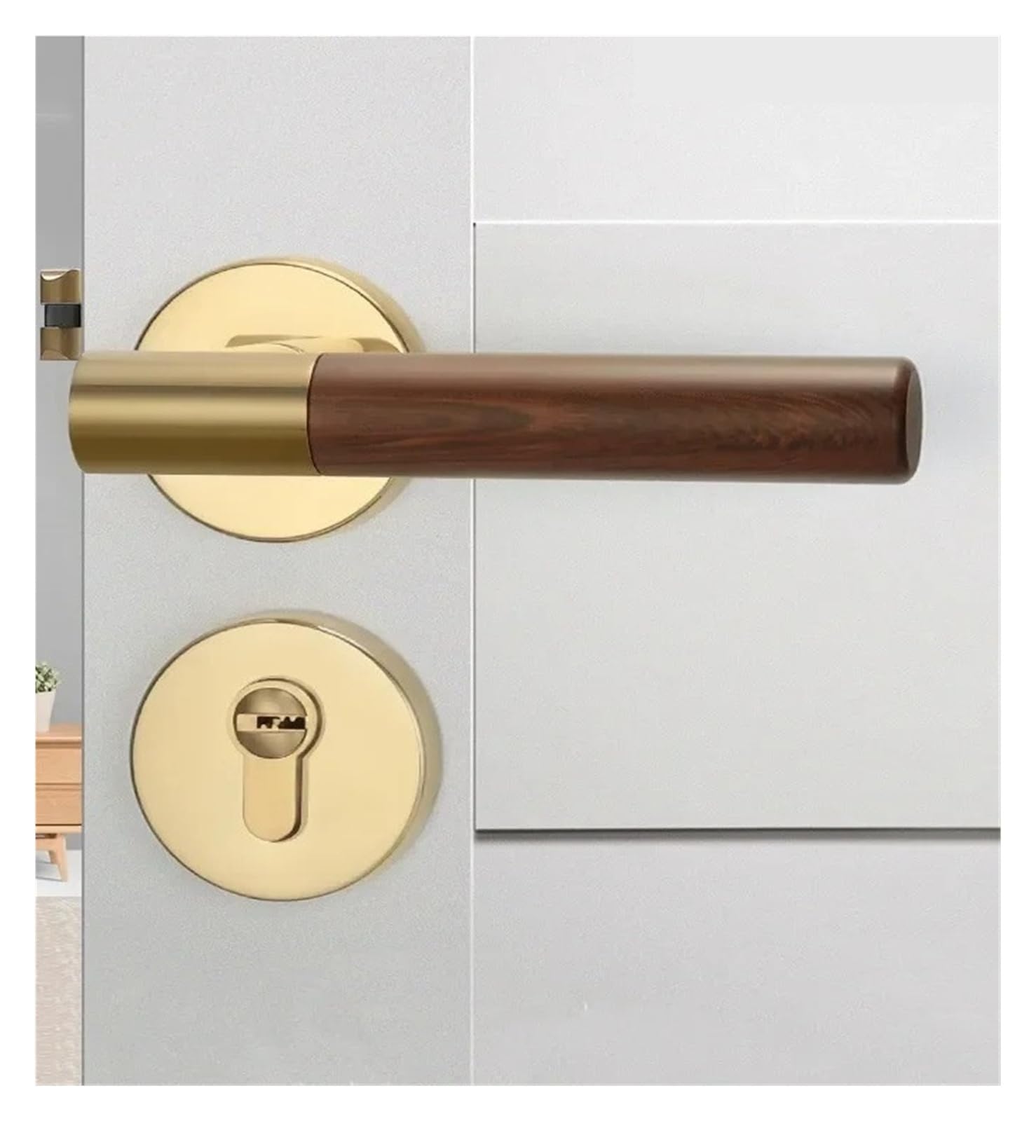Sjloynwq C1_58mm 1 Set Of Zinc Alloy Door Locks, Silent Handles, Indoor With(C1_58mm)