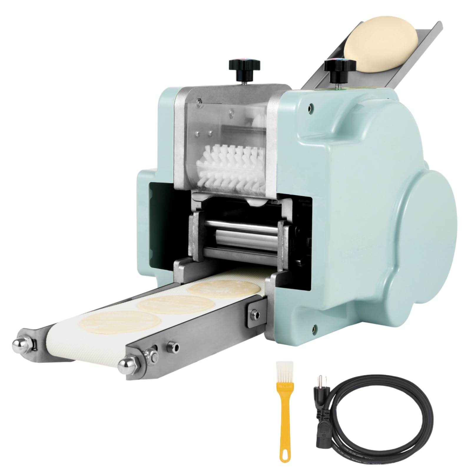 Commercial Electric Dumpling Skin Maker, 110V 140W Dumpling Wrappers Maker Wonton Dough Wrapper 50-60 Pieces/min, 3.15in Circular Mold, Automatic Dumpling Skin Processing Machine, Chaos Skin Machine