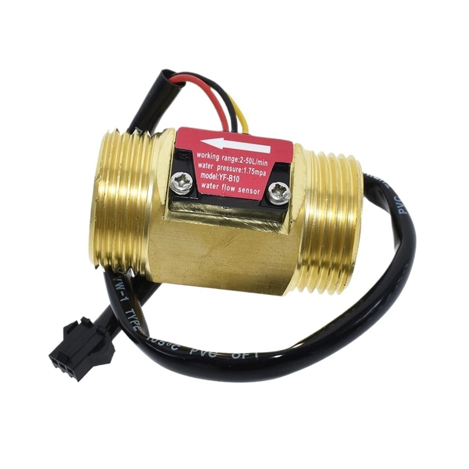 SDGBCXD flow meter, Brass Male Thread Water Flow Sensor Switch DN25 Industrial Flowmeter YF-B10