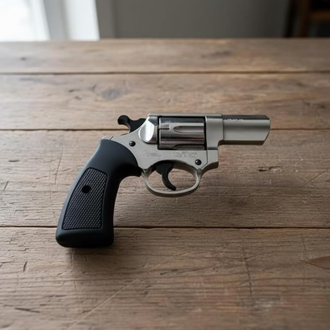 Revolver Competitive a Salve Top Firing 380, Segnalatore Acustico Scacciacani/Addestramento, Cromata - Kit con Olio Ballistol Incluso