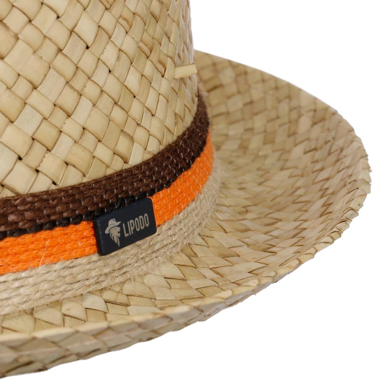 Lipodo Coyuca Vented Pork Pie Straw Hat Sun Men Women Made in Italy Straw Summer Leather Band