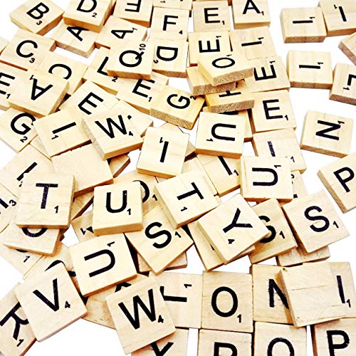 Juego de fichas de madera para Scrabble 100pcs miniatura 2