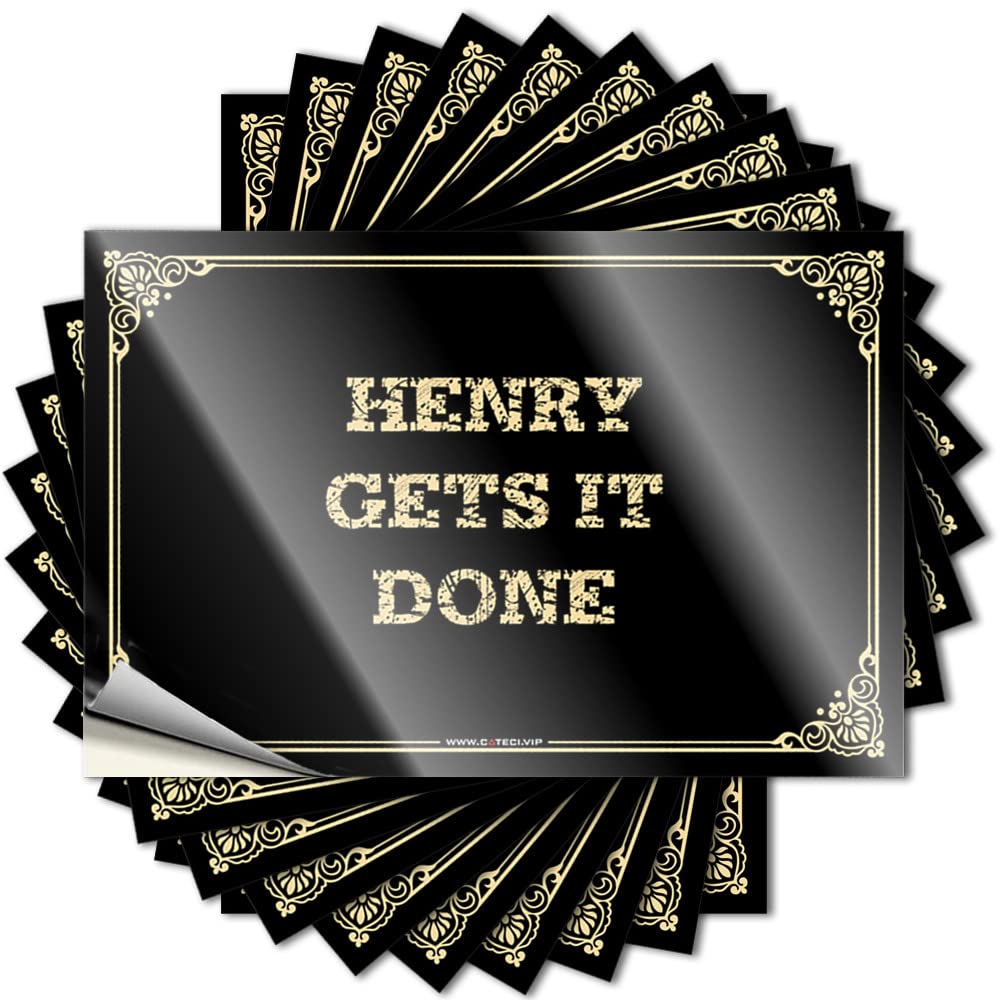 Stuff for Bedroom Hat Funny Sticker | Henry Gets It Done Optical Illusion Durable Vinyl Sticker Easy Apply for Beer(12X18CM)