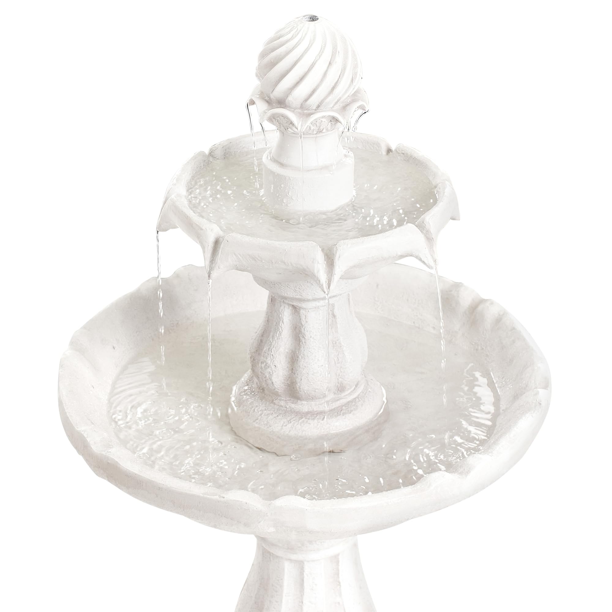 Fontaine de Jardin en Résine Cascade Accessoire d'Extérieur Beige Clair Limbara