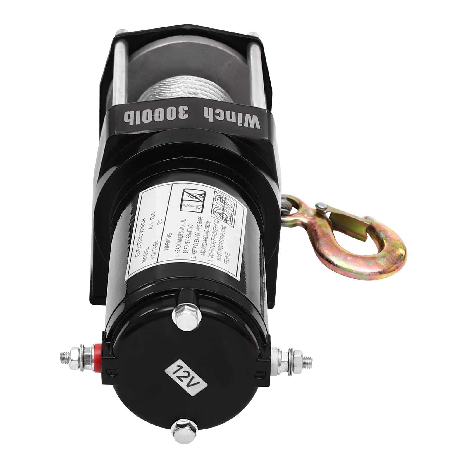 Cabrestante eléctrico potente de 3000 kg, 12 V, con control por cable, para vehículos todoterreno y actividades de rescate, IP54, resistente al agua