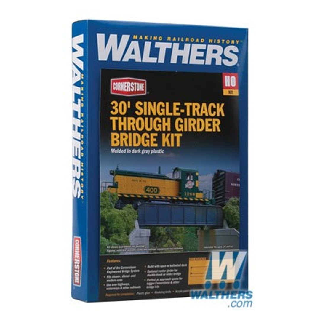 Walthers Cornerstone 933-4500 30' Single Track Railroad Through Girder Bridge Kit