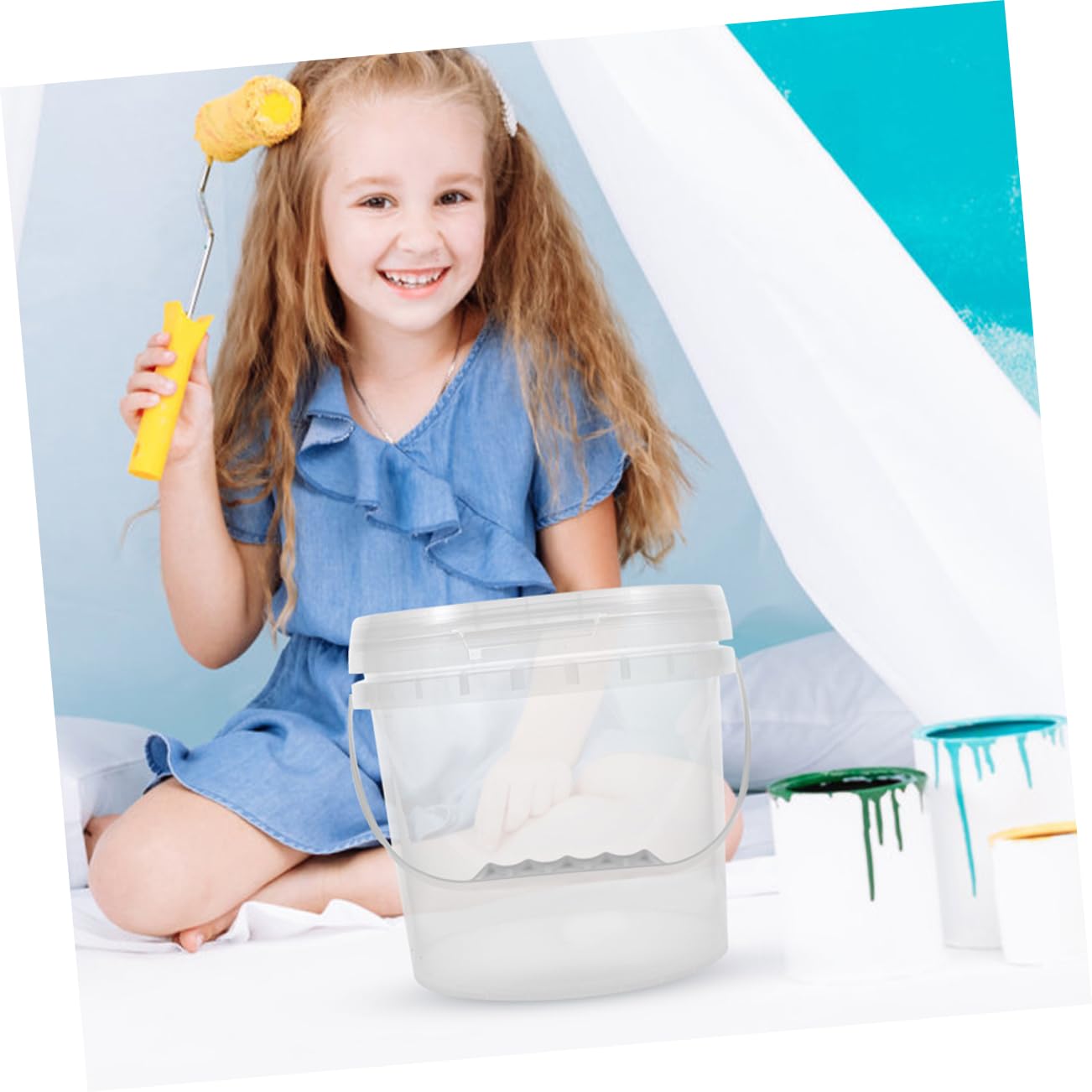 Cubeta de Plástico para Pintura con Asa, 2 Piezas, 5 L